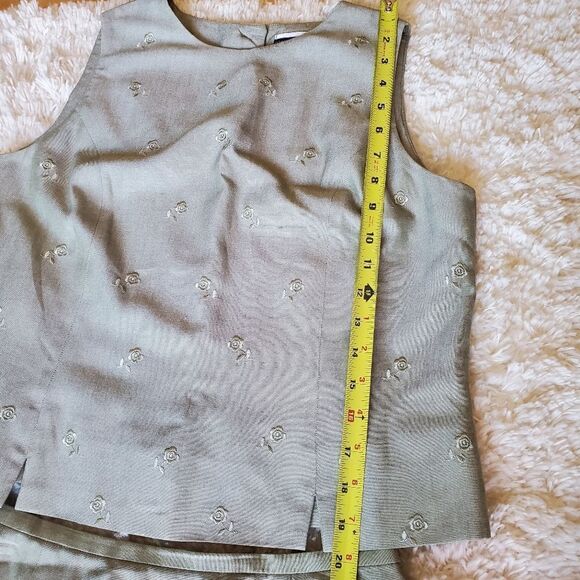 AMANDA SMITH Petites Women's Top & Blouse Y2K Set Green Size 8P  Preppy 90s - Picture 8 of 13